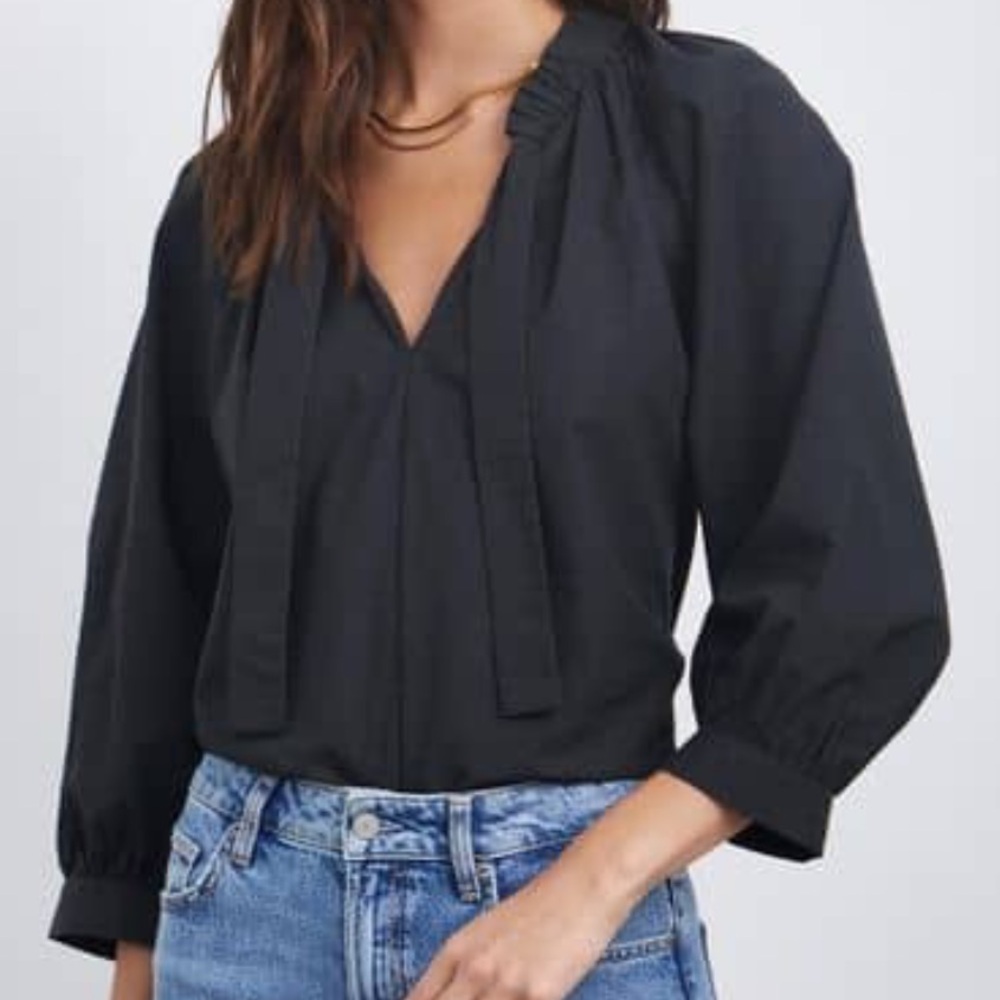 Rails Black V-Neck Blouse